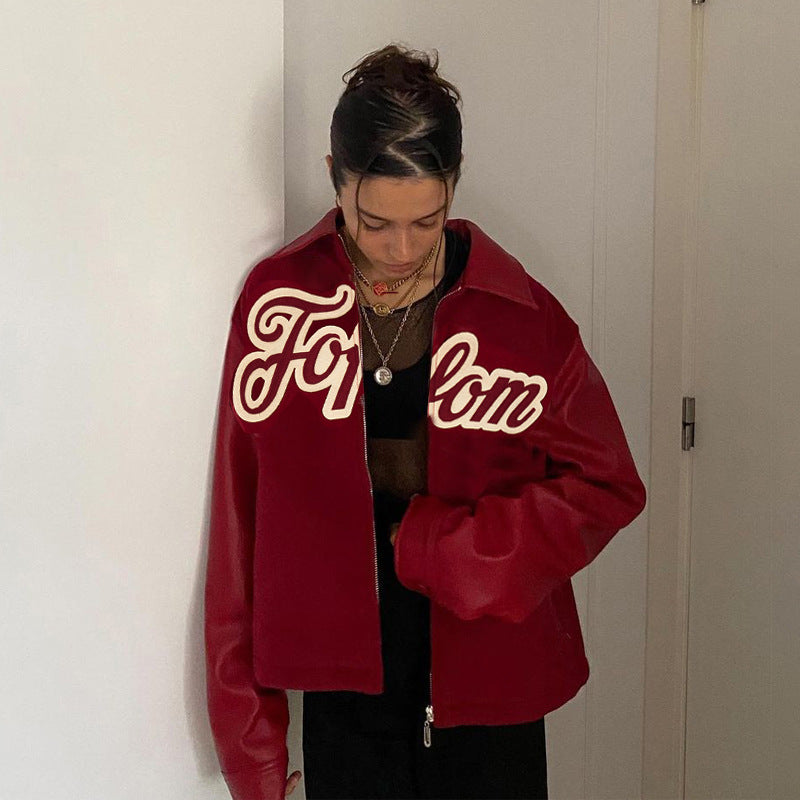 Street Hipster Zipper European And American Stand Up Collar Jacket