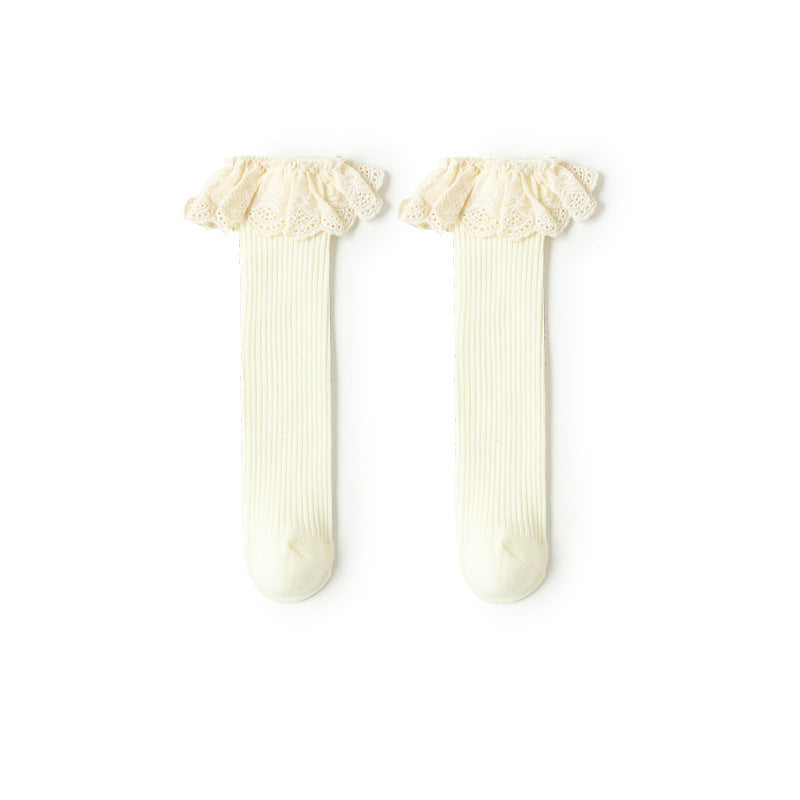 Girls' Heelless Socks Lace In Autumn And Winter