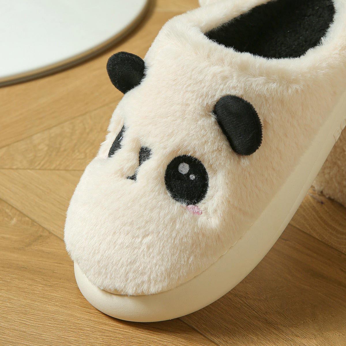 Cute Panda Cotton And Linen Soft Bottom Non-slip Slippers