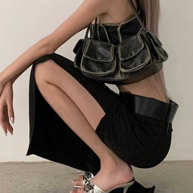 Børstet Hot Girl Bærbar Skulder Underarm Taske