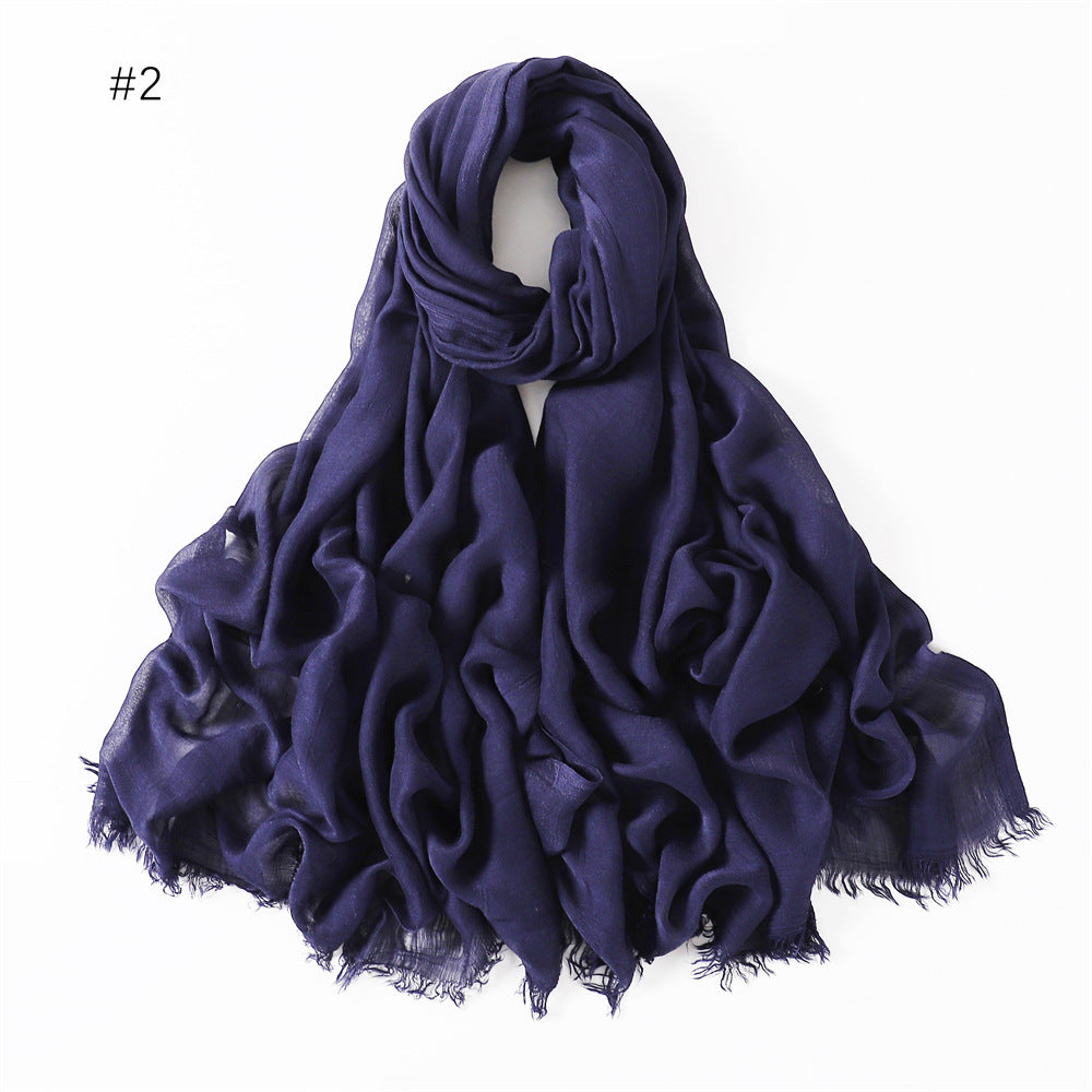 Women's Fashionable Thin Modal Monochrome Rayon Breathable Shawl Scarf