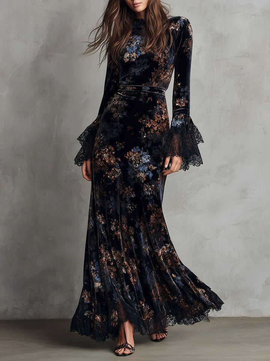 Slimming Velvet Cheongsam Evening Dress Dress