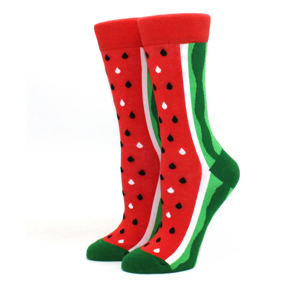 Colorful Women's Cotton Round Socks Funny Banana