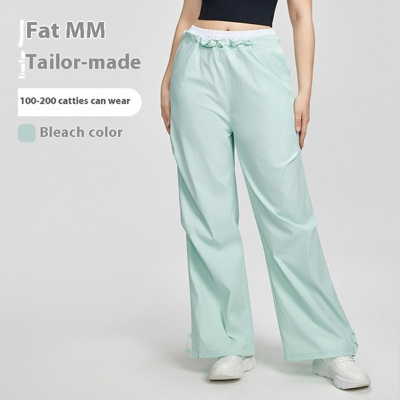 American Workwear Plus Size Wide-leg Pants Women's Outdoor Hiking High Waist
