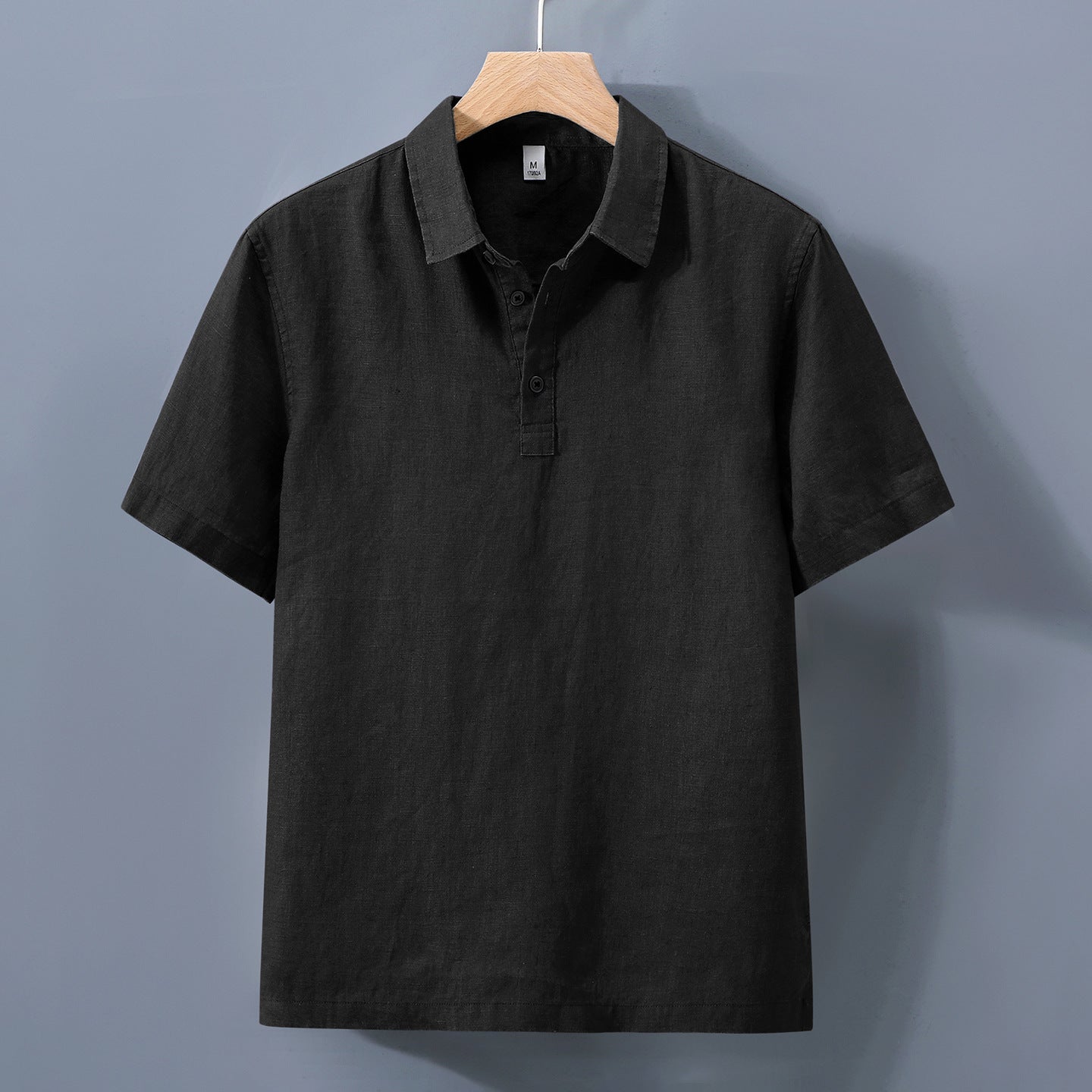 Arrival Mens Short-Sleeve Shirt In Pure Linen With A Turn-Down Collar