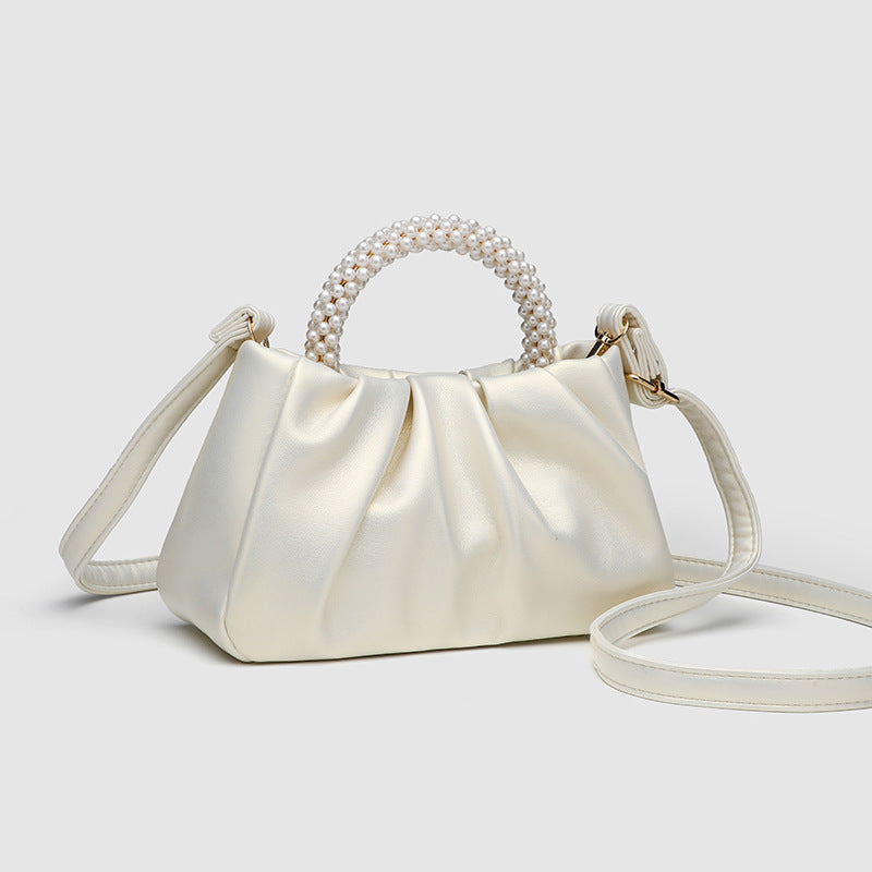 Sød Håndtaske Jomfru Perletaske Dame Mode Alsidig Plisseret Crossbody Cloud Bag Minipung