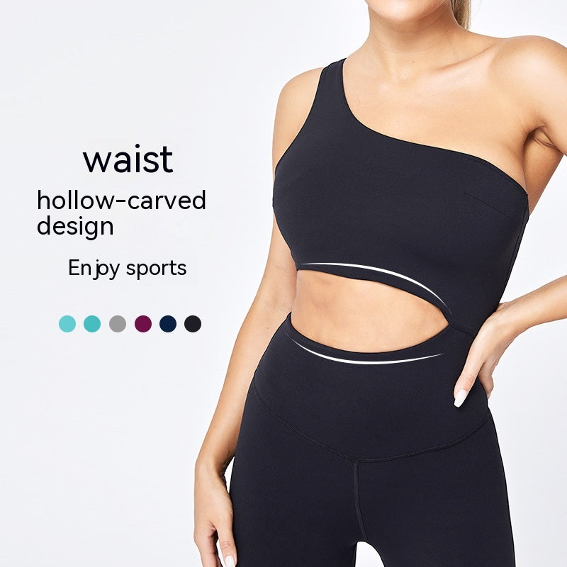 Free Shoulder Strap Slim Fit Hip Raise Fitness Nude Feel Sports Yoga Jumpsuit Women