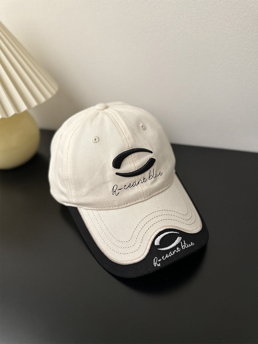 Patchwork Color Big Head Circumference Baseball Cap Outdoor Embroidered Sun Protection Sun Hat
