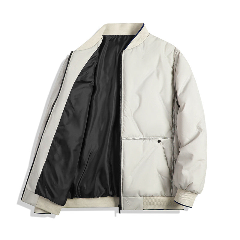 Hooded Men's Baseball Collar Jacket Short
