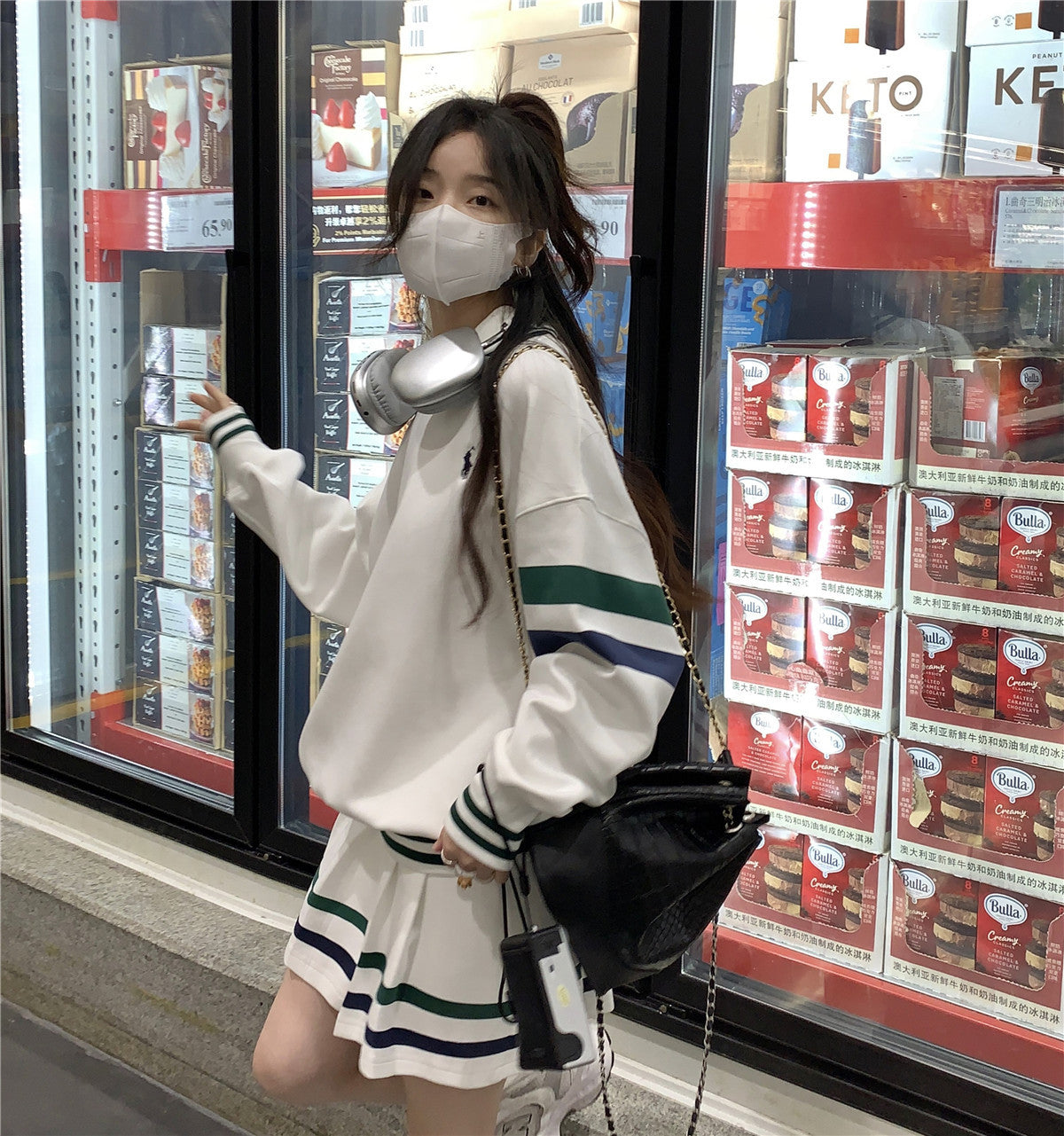 Age-reducing Temperament Sweater Pleated Skirt Two-piece Suit
