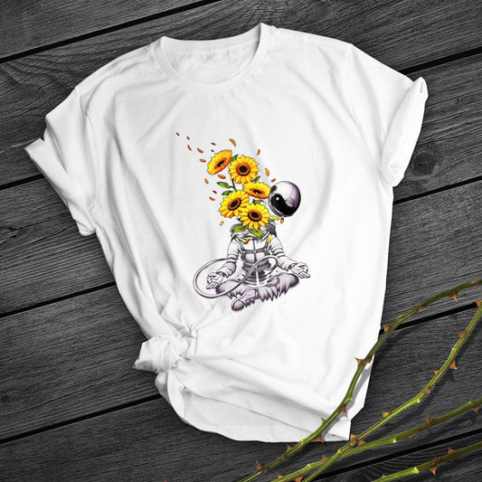 Meditation Astronaut Print Short Sleeve