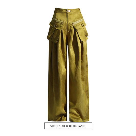 Niche Design High Waist Loose Casual Trousers