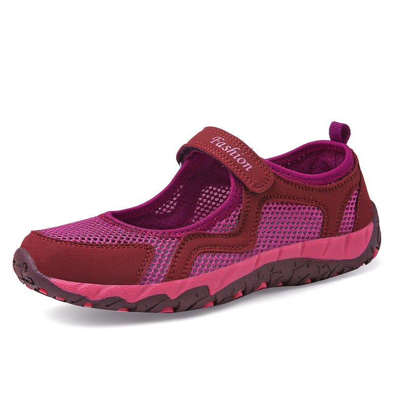 Summer Walking Women's Breathable Middle-aged Shoes Soft Bottom Non-slip