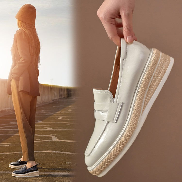 Inside And Outside Full Leather Square Toe Mid-heel Mid-heel Low-top