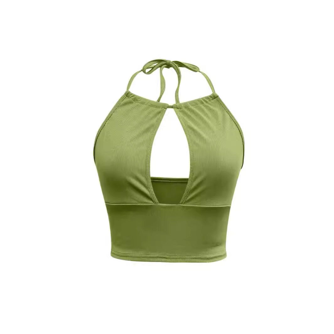 Classic Vacation Style Swimsuit Halter Spaghetti Straps Tube Top Padded