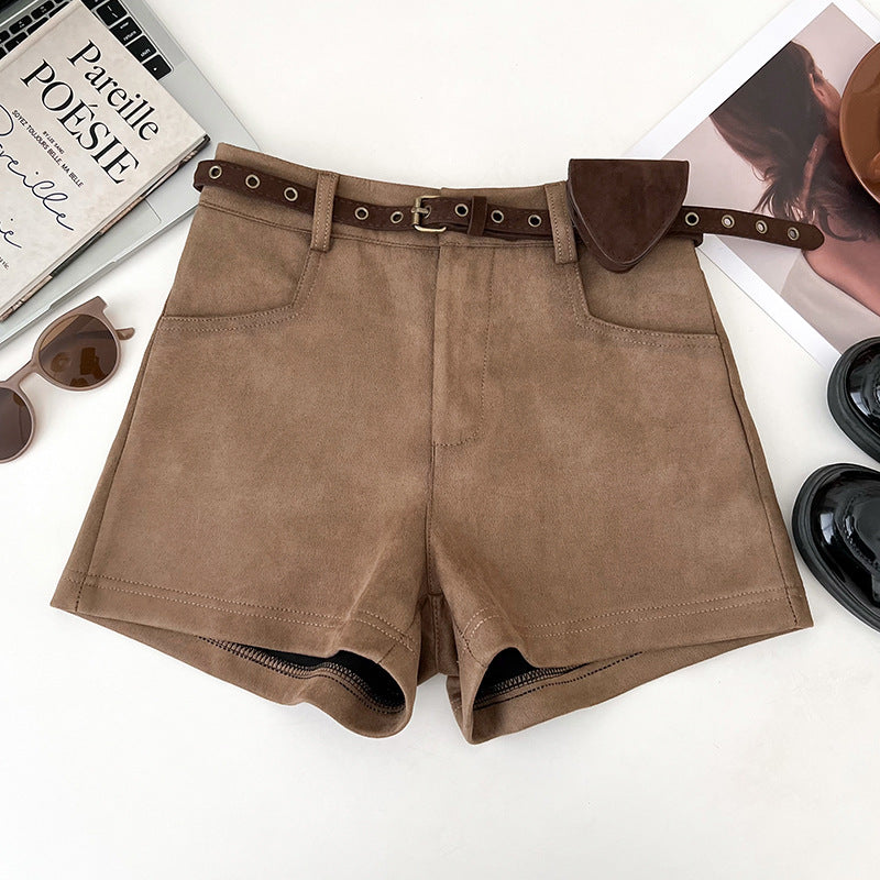 Womens Versatile Suede-Like Shorts For A Bold Edgy Look