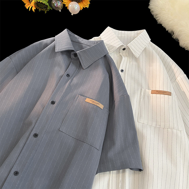 High-grade Striped Shirt Casual Loose Thin Coat