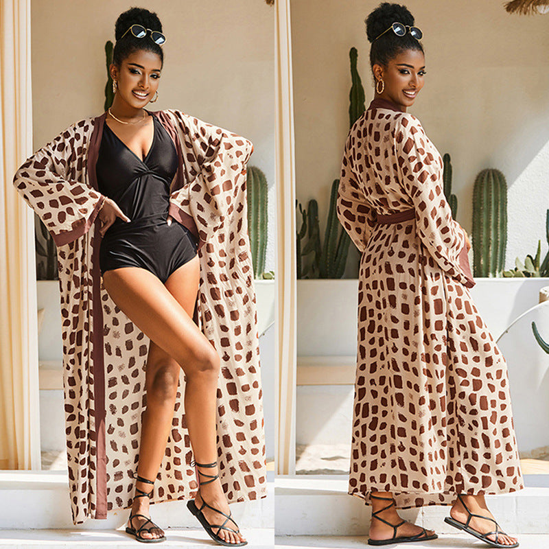 Printed Beach Cover-up Sunscreen Women's Swimsuit Bikini