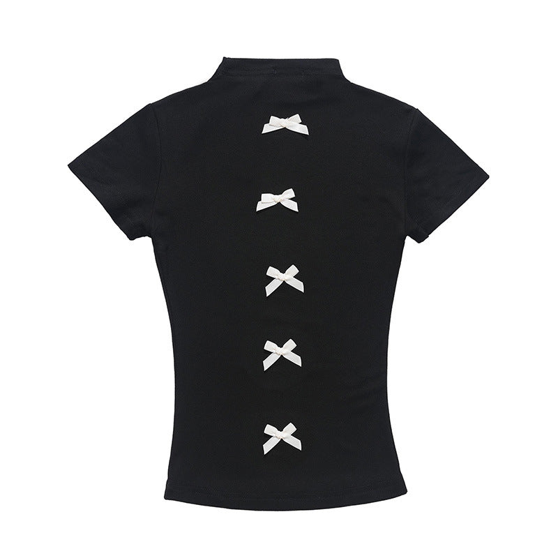 Sweet Cool Style Hot Girl Bow Short Sleeve Ballet Style