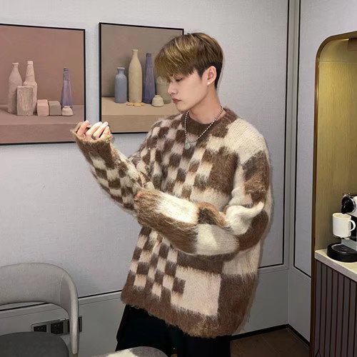 Men's Round Neck Pullover Loose Knit