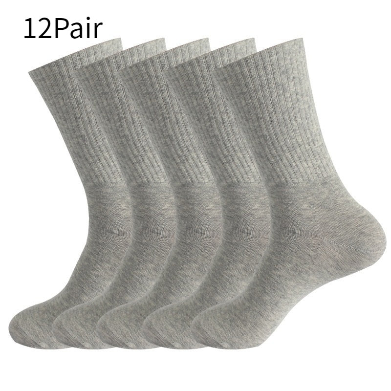 Men's Striped Combed Cotton Double Needle Plus Size Stockings