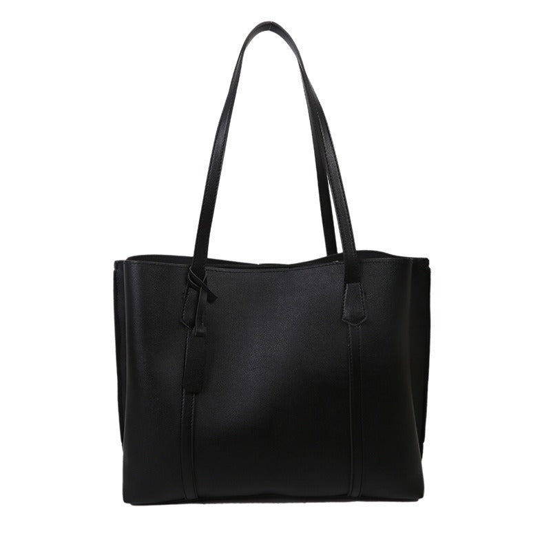 Simple Large Capacity Soft Leather Tote Casual Shoulder Bag
