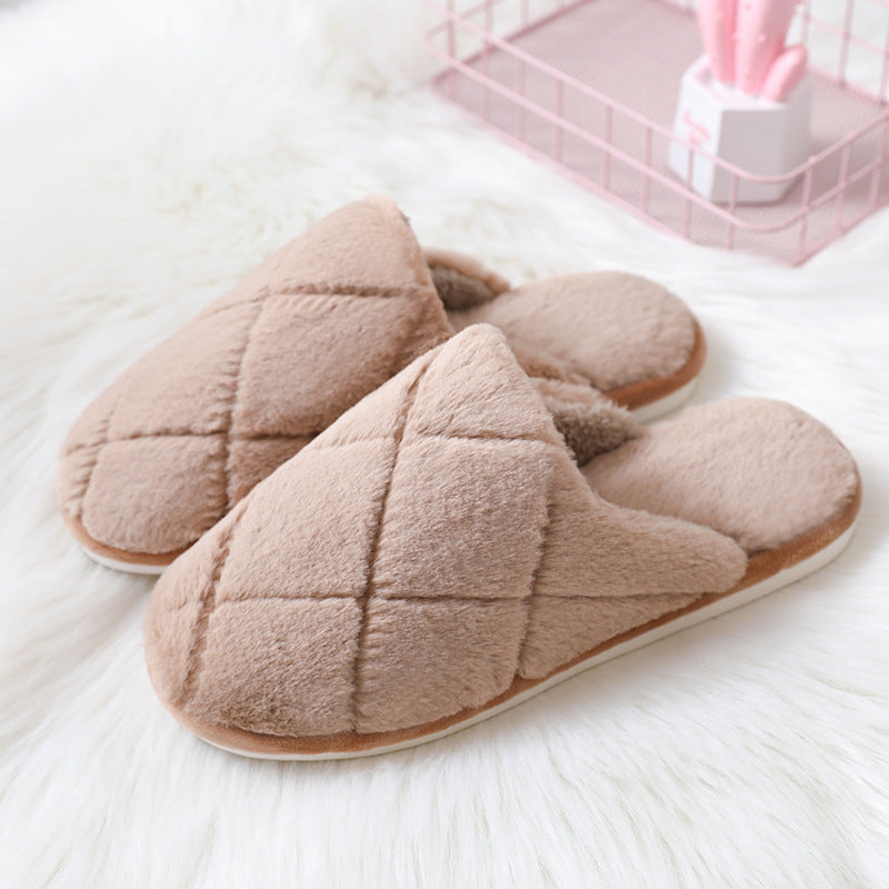 Furry Slippers Indoor Household Soft Bottom To Keep Warm