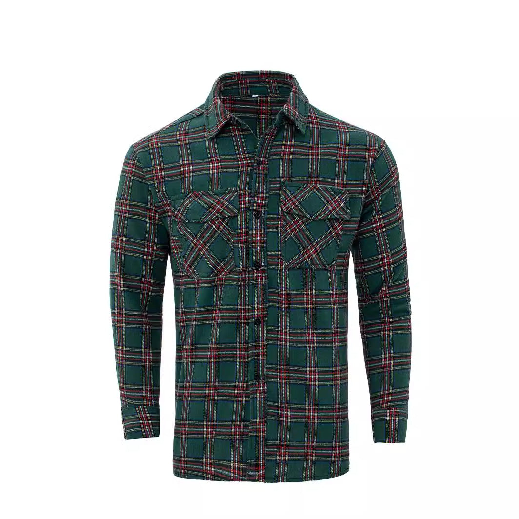 Cool Long Sleeve Lapel Shirt Fashion Plaid