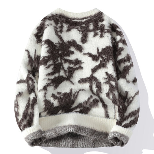 Autumn And Winter Round Neck Loose Sweater Men's Knitted Shirt