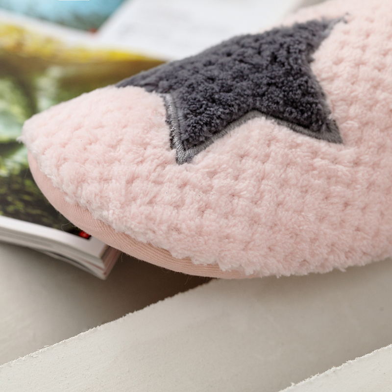 Autumn And Winter For Girlfriends Super Soft Stars Heart Indoor Home Cotton Slippers Soft Bottom Mute Home Slippers