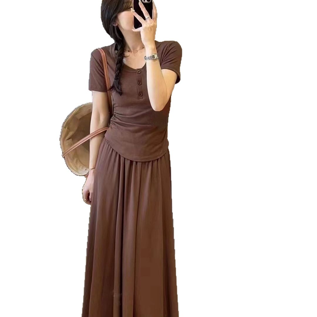 Casual Top And Skirt Two-piece Set