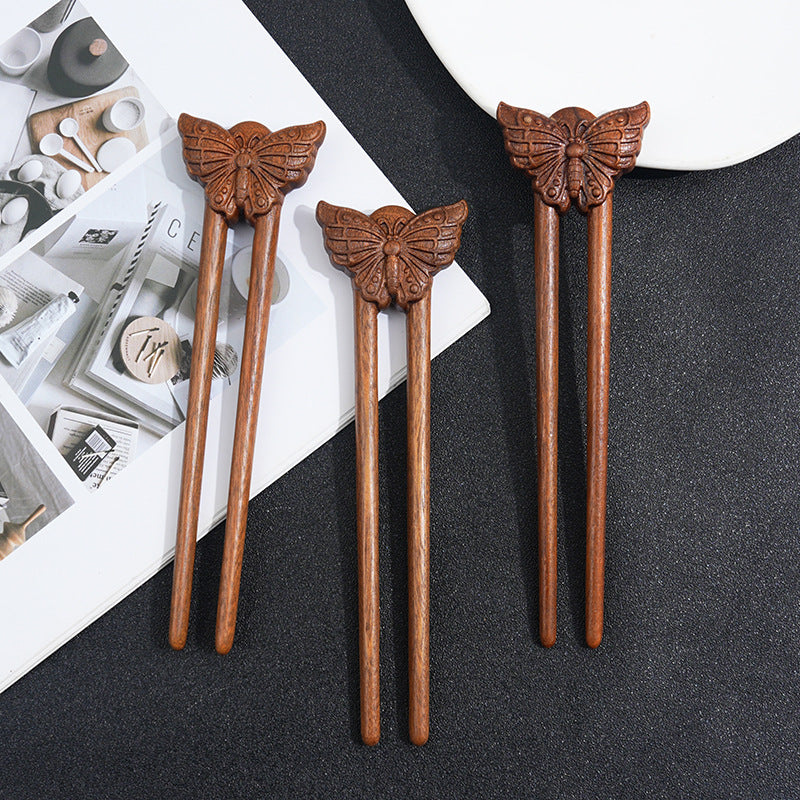 Wooden Women's Chinese Style Headdress Animal Hairpin