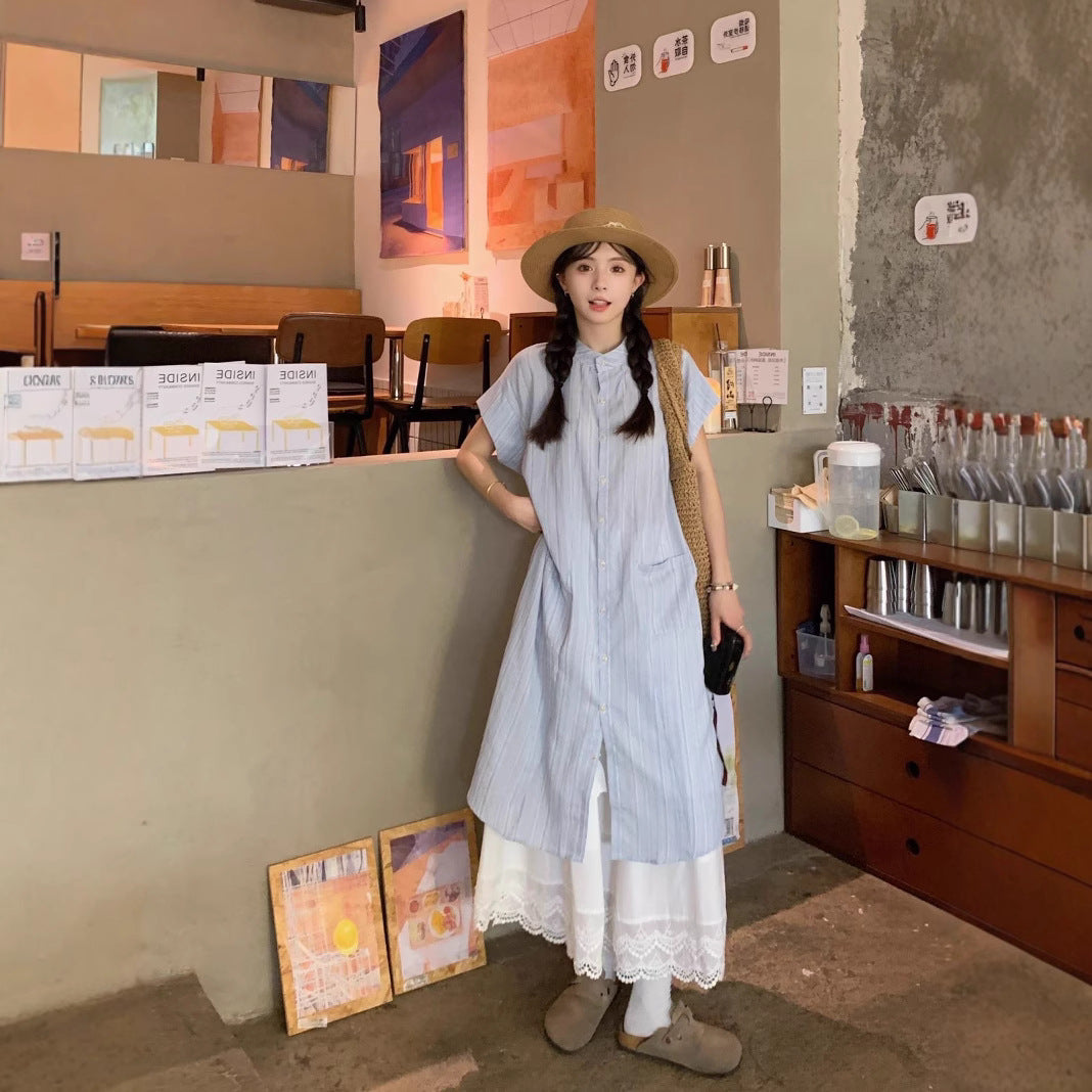Womens Loose Casual Shirt Dress
