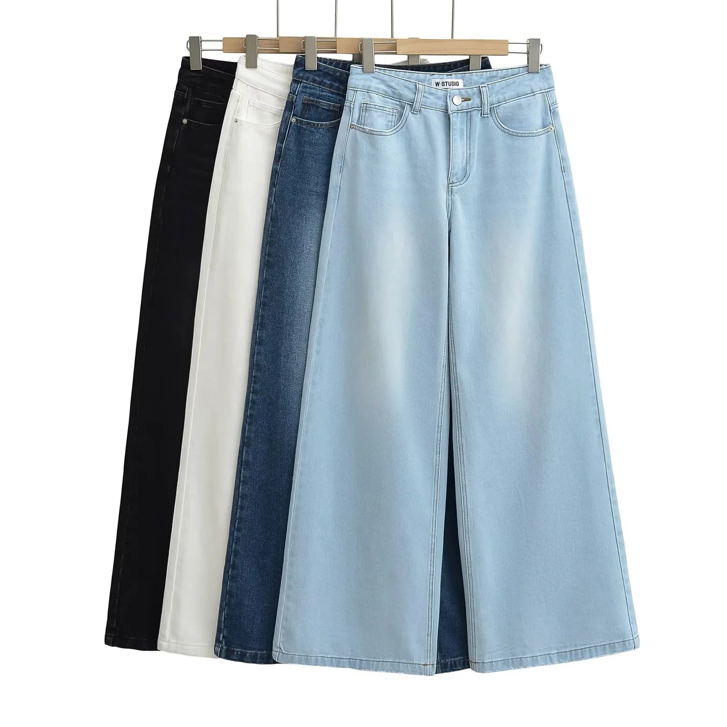 Water All-matching Jeans Horn Mop Trousers