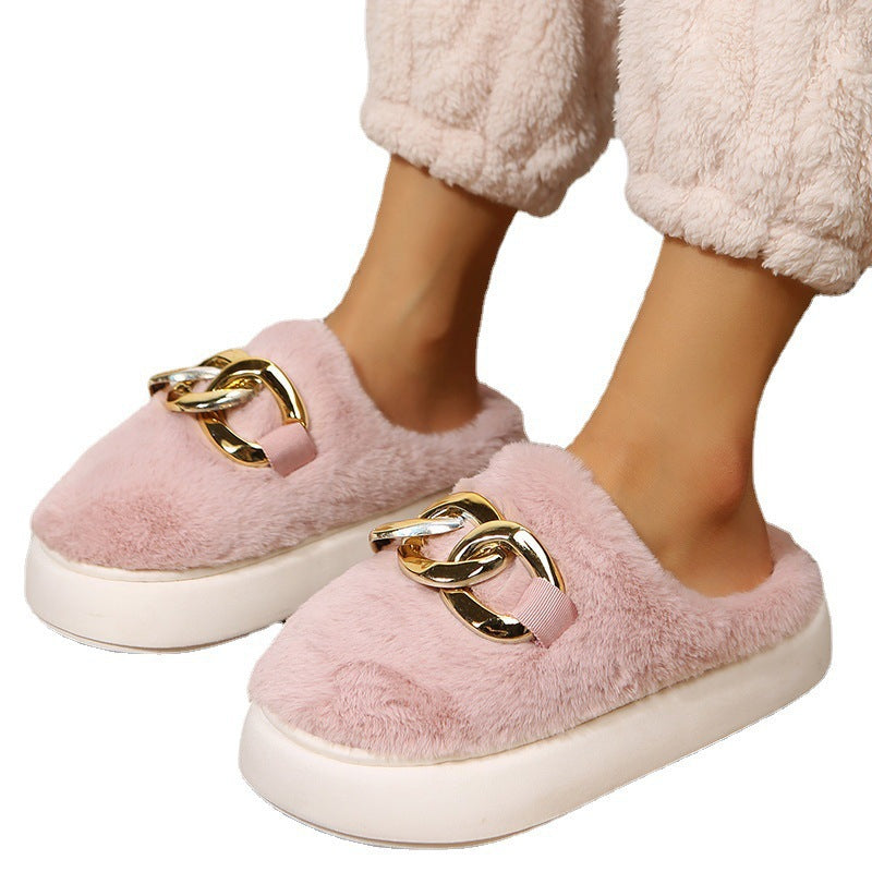 Bunny Hair Baotou Plush Warm Home Slippers