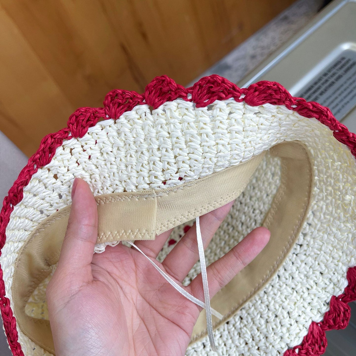 Contrast Color Lace Straw Hat Ins Casual All Match