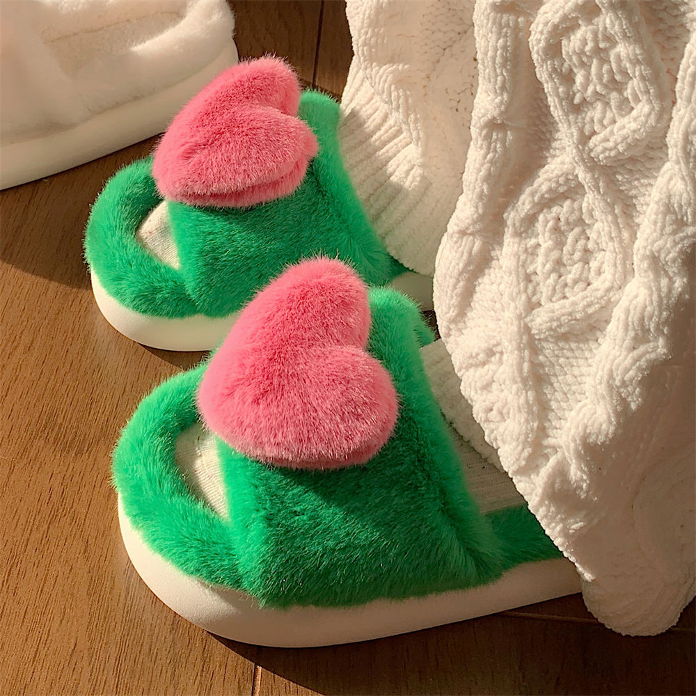 Lovely Three Dimensional Love Cotton Slippers Female