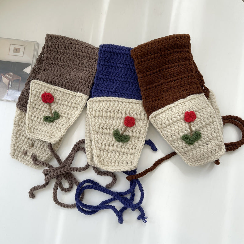 Handmade Knitted Lace-up Ear Warmer Girl Earmuffs Autumn And Winter
