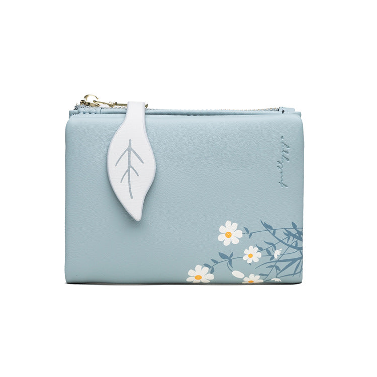 Printed Ladies Long Wallet Large Capacity Folding PU Female Hand Bag