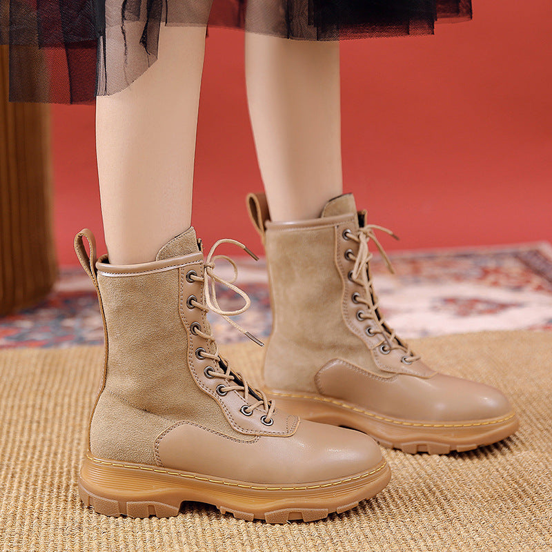 British Style Fashion Short Boots Casual Set Foot Thick Sole