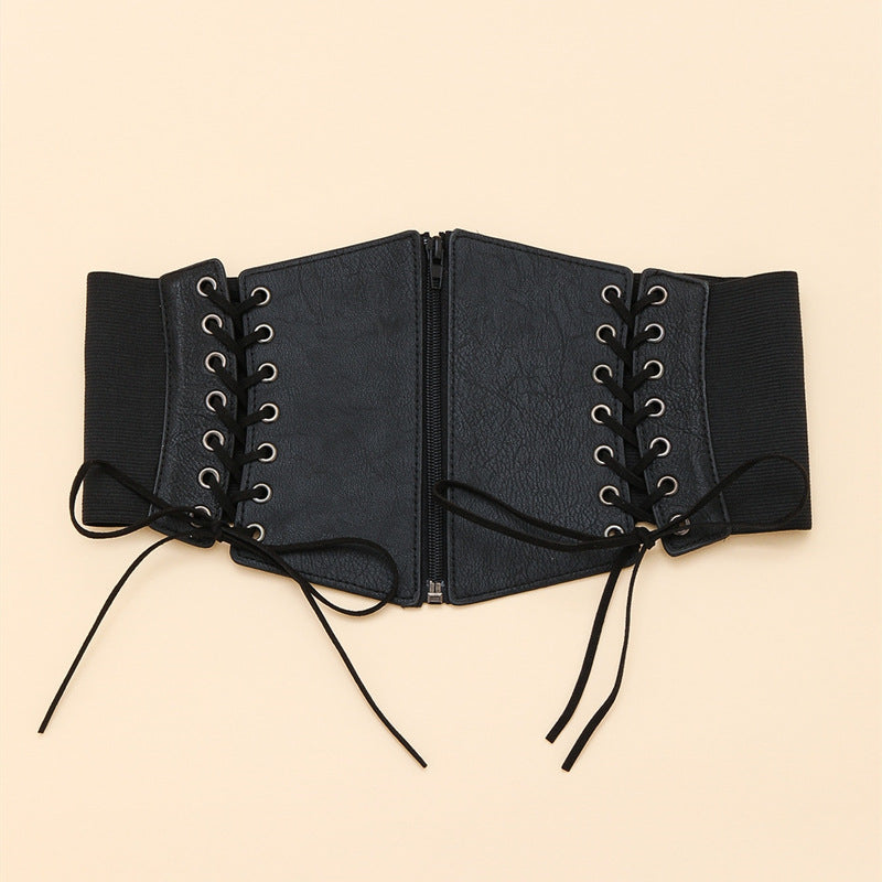 Leather Girdle Shirt Sweater Decoration Was Thin Braided Waist Belt