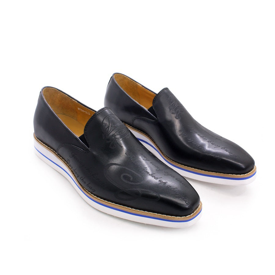 Men's Leather Shoes Casual Green Fashionable And Comfortable