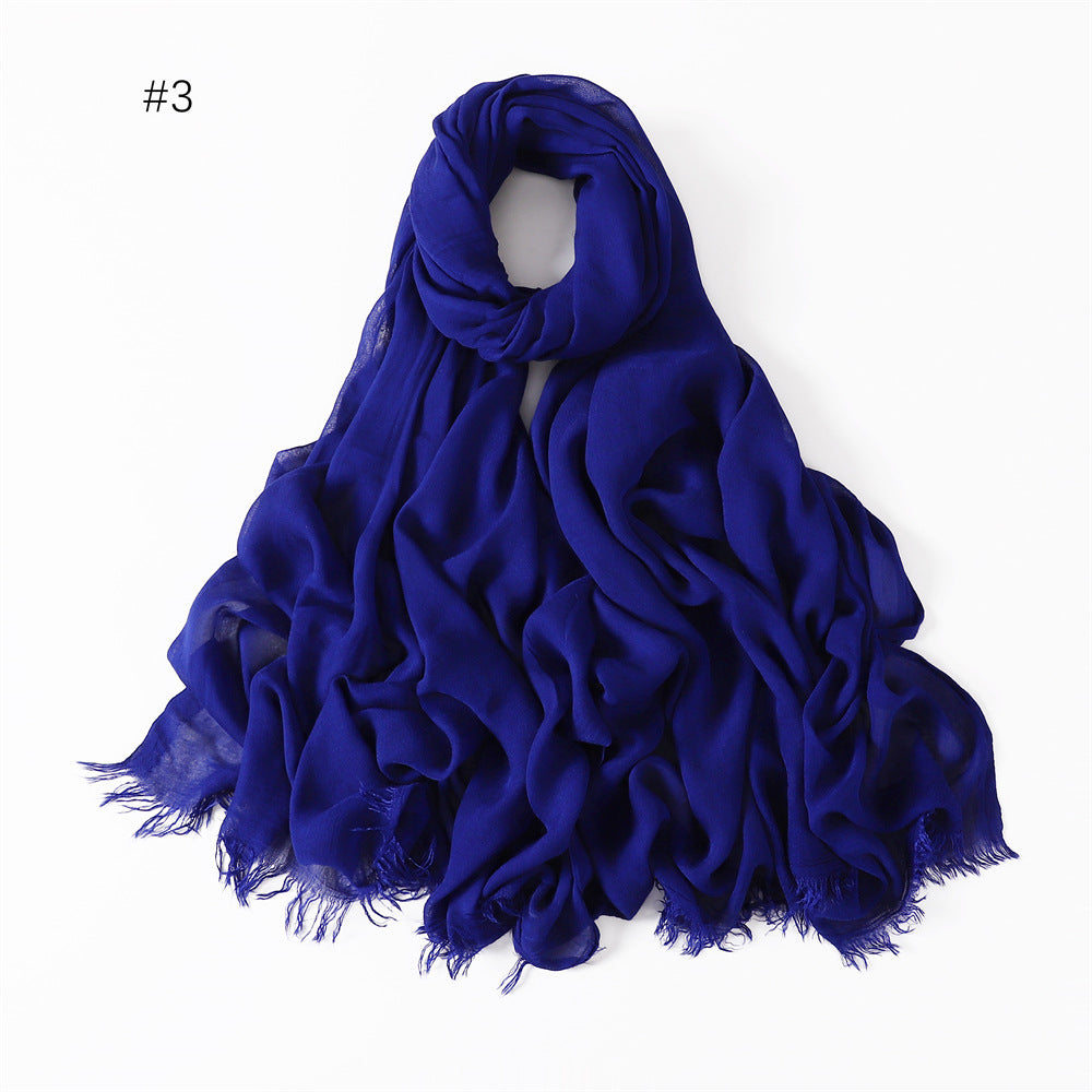 Women's Fashionable Thin Modal Monochrome Rayon Breathable Shawl Scarf