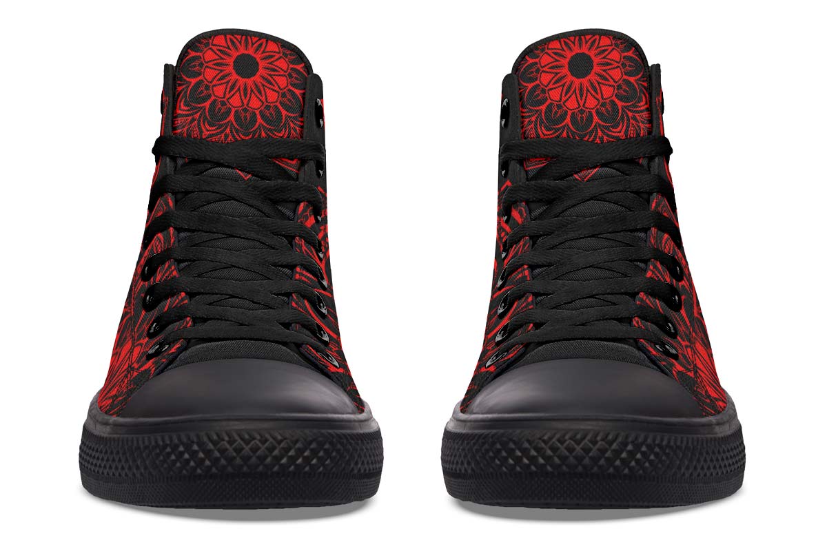 Men's And Women's Fashion Color Printing High-top Canvas Shoes