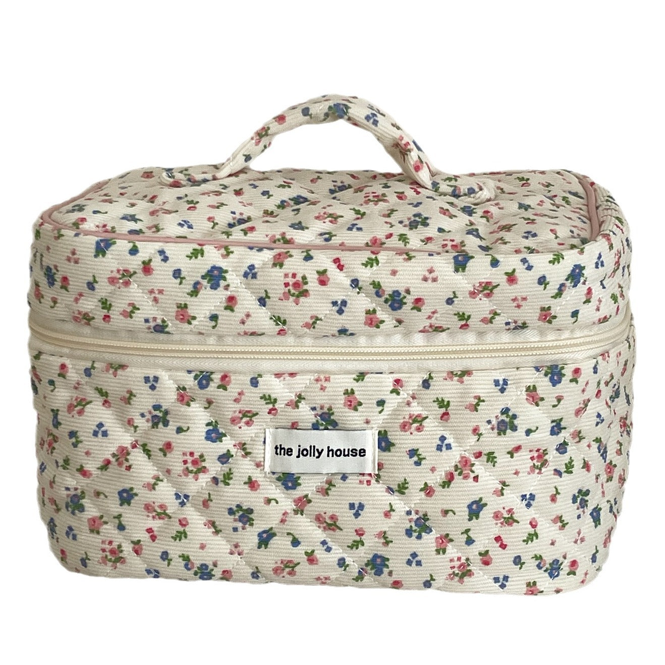 Women's Corduroy Pastoral Floral Cosmetic Bag