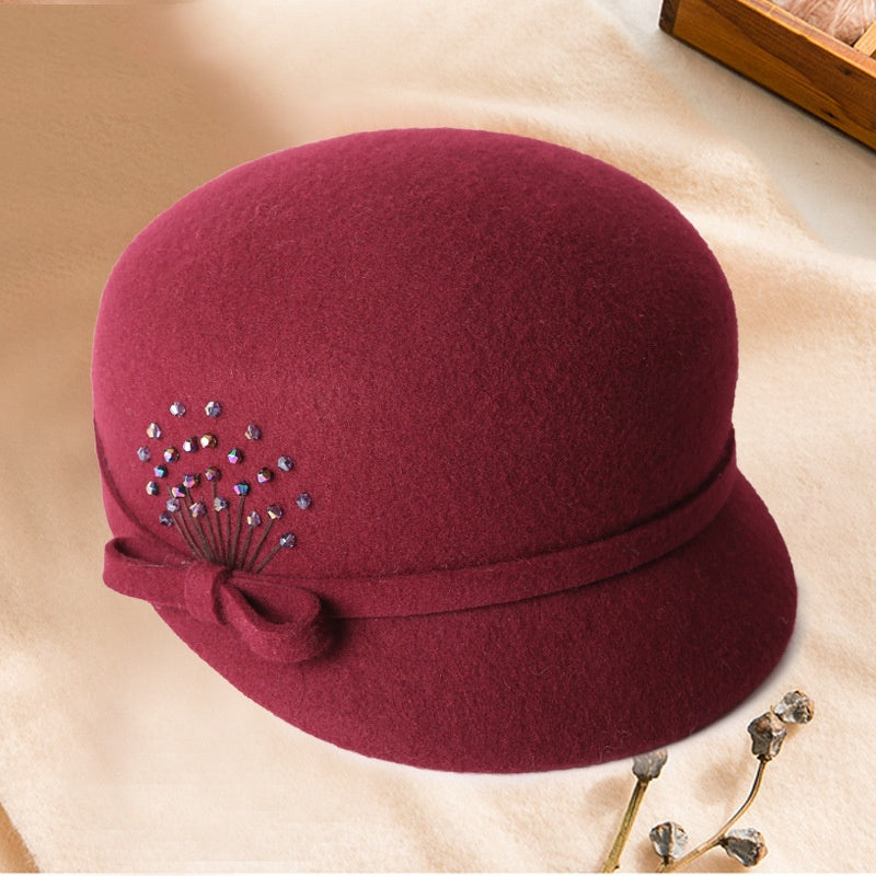 Wool Peaked Cap Casual Woolen Felt Hat