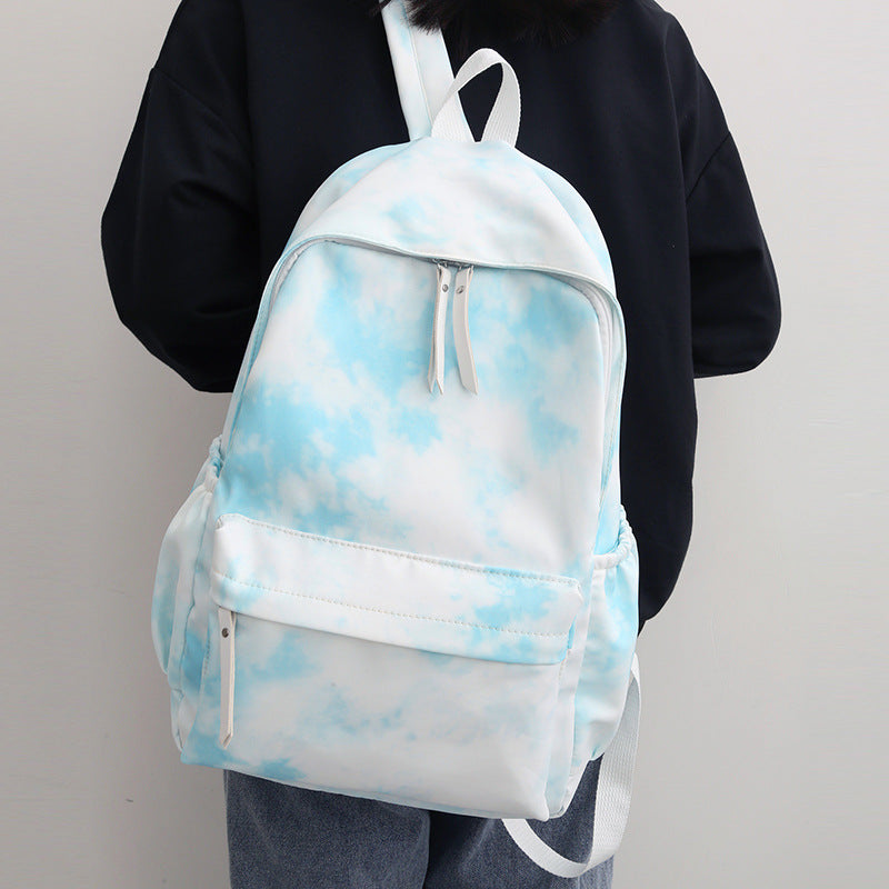 Students' Large Capacity Harajuku Fresh And Lovely Tie-dye Schoolbag