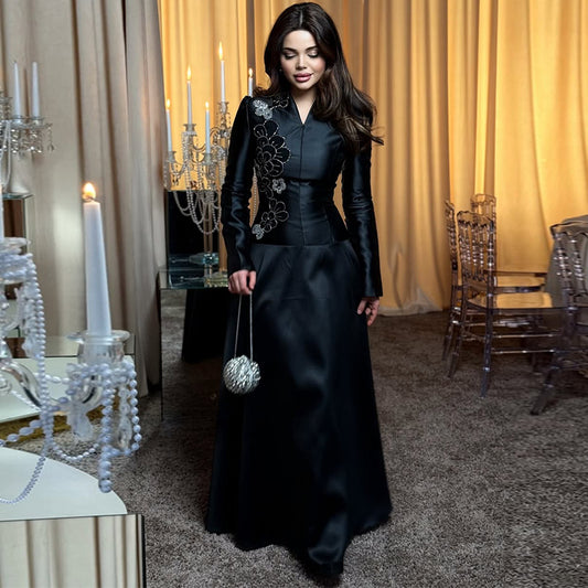 Womens Stylish And Elegant Lace-up Long-sleeve Dress