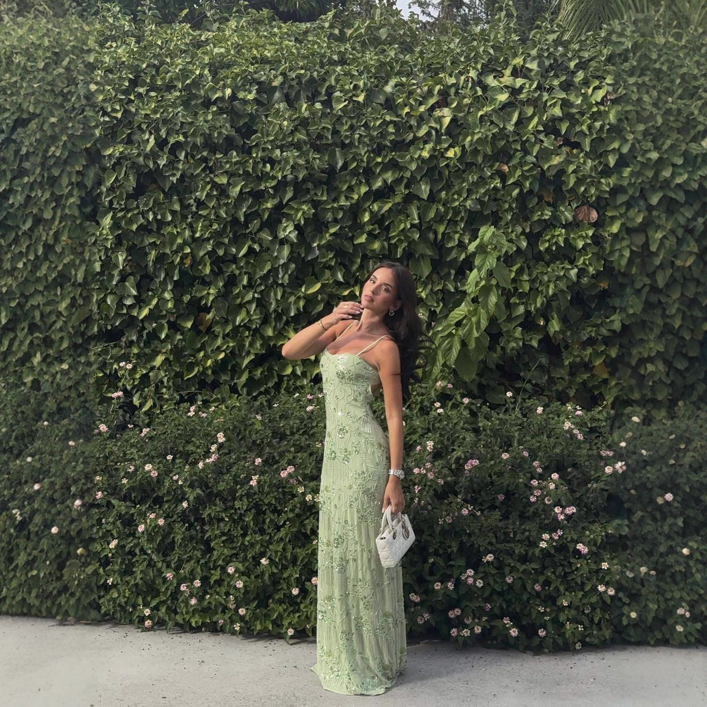 Sexy Green Slim-fit Slip Dress