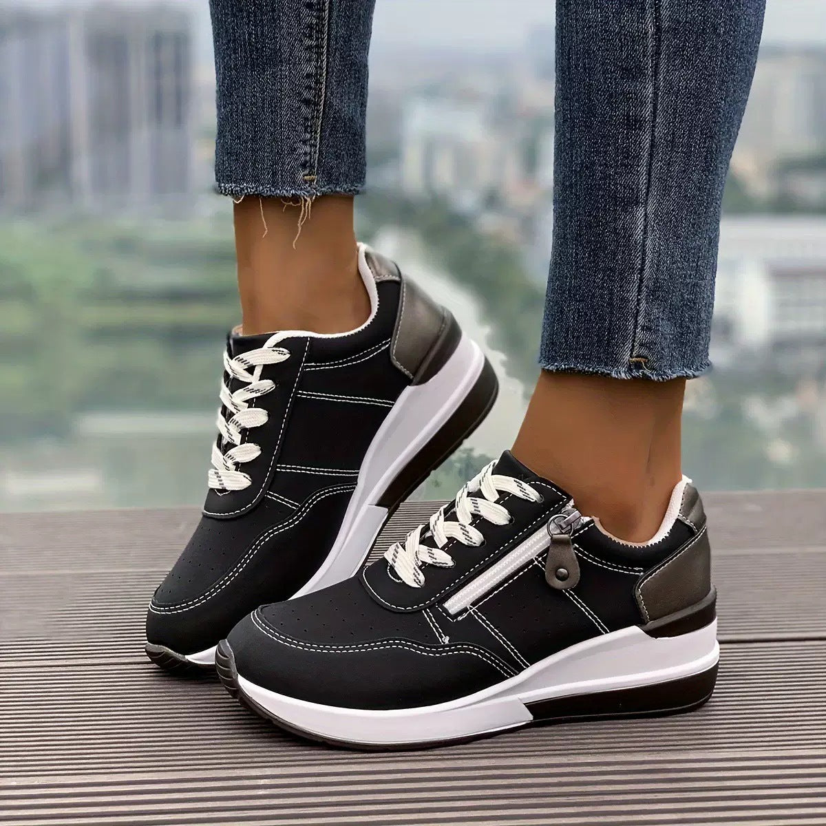 Women's Casual Sneakers With Thick Soles